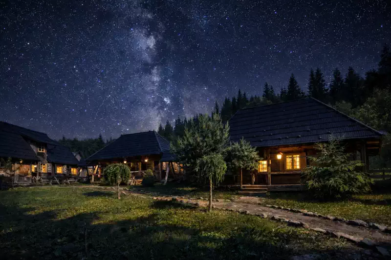 cer plin de stele la o pensiune din Bucovina fara piscina